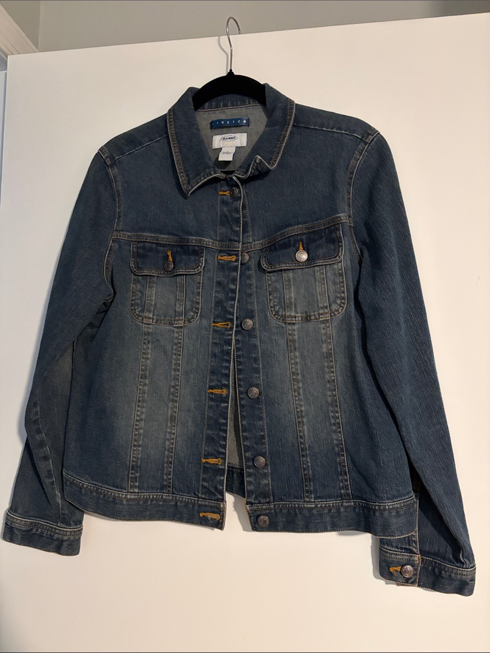 Old Navy Vintage Stretch Denim Jean Jacket Dark Wash Size Large